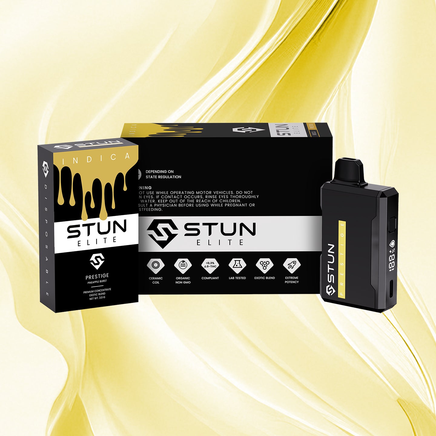 STUN THCA 3.0 g Disposable 5-Pack – Prestige (Indica) – OG Kush