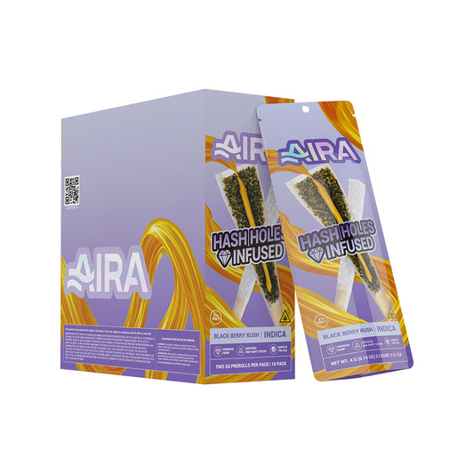 AIRA THCP Prerolls - 2 pc 4g Diamond-infused Hash Holes - Blackberry Kush (Indica)