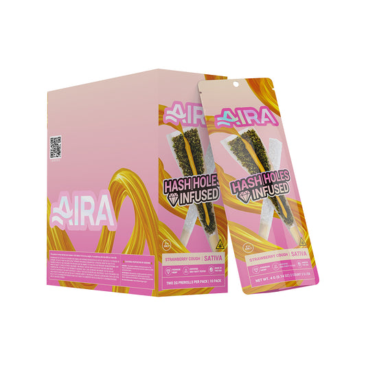 AIRA THCP Prerolls - 2 pc 4g Diamond-infused Hash Holes - Strawberry Cough (Sativa)